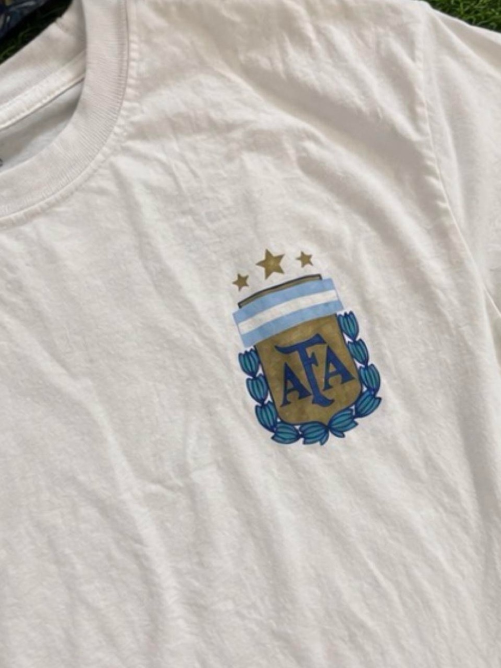 Hollister White Short Sleeve Tee with Blue and Gold AFA Crest